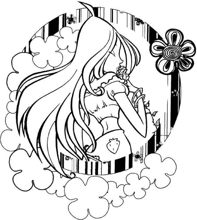 coloriage winx club flora reve